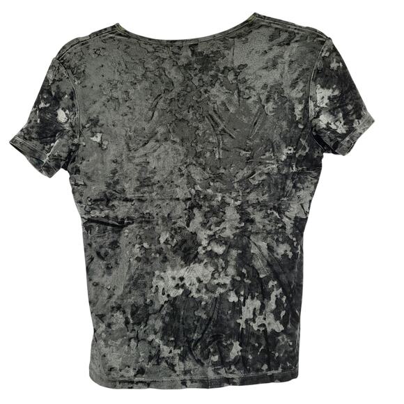 Banana Republic Dark Green Crushed Velvet Short Sleeve Top Made in USA Women's S - Picture 2 of 5